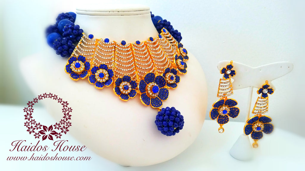 HBS 1199 - Haidos Navy & Crystal Bespoke Beads Set