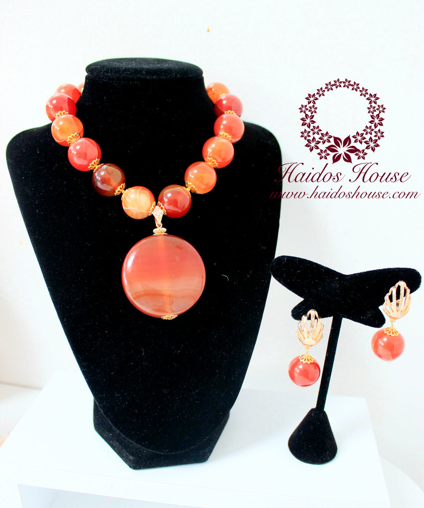 HBS 1183 - Haidos Brown Agate Beads Set