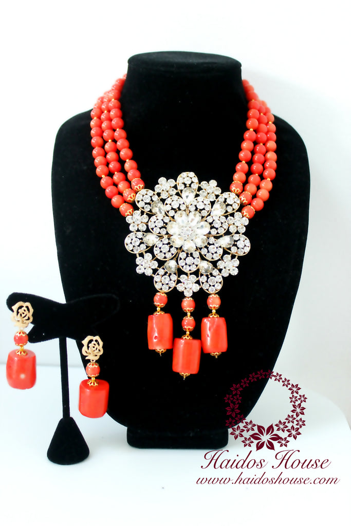 HBS 1201 - Haidos Coral & Crystal Bespoke Beads Set