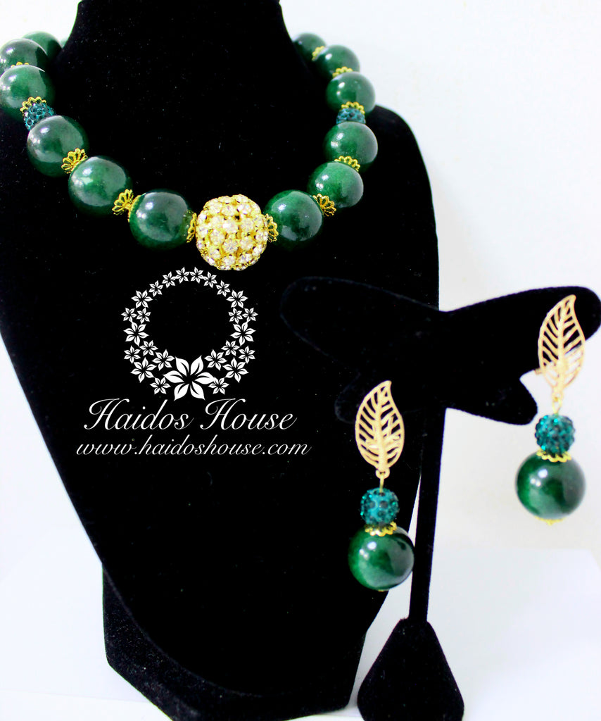 HBS 1182 - Haidos Dark Green Beads Set