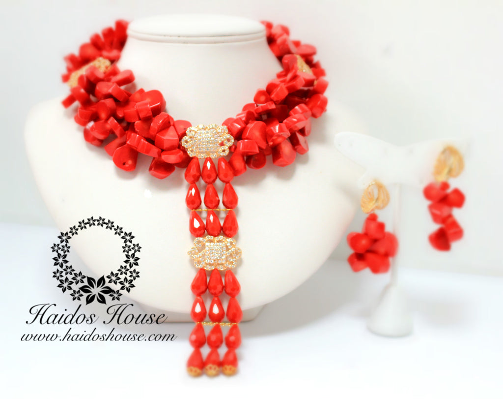 HBS 1254 - Haidos Red Coral Bespoke Beads Set