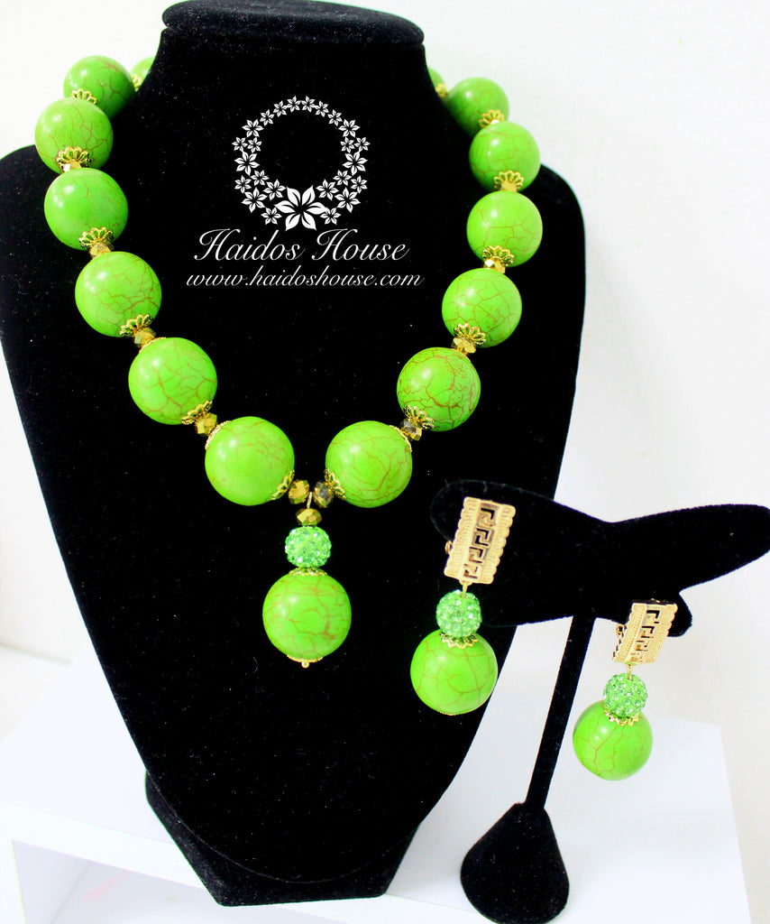 HBS 1181 - Haidos Lime Green Beads Set