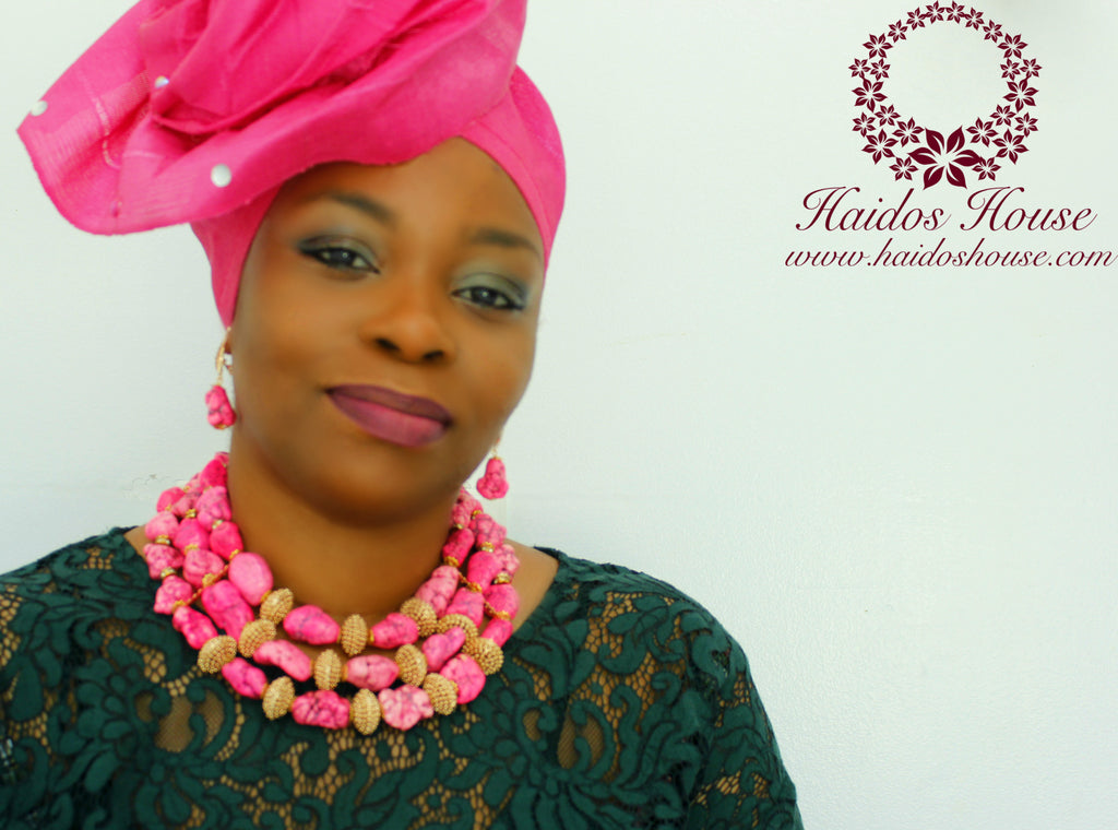 HBS 1186 - Haidos Pink/Fuchsia Chunky Bespoke Beads Set