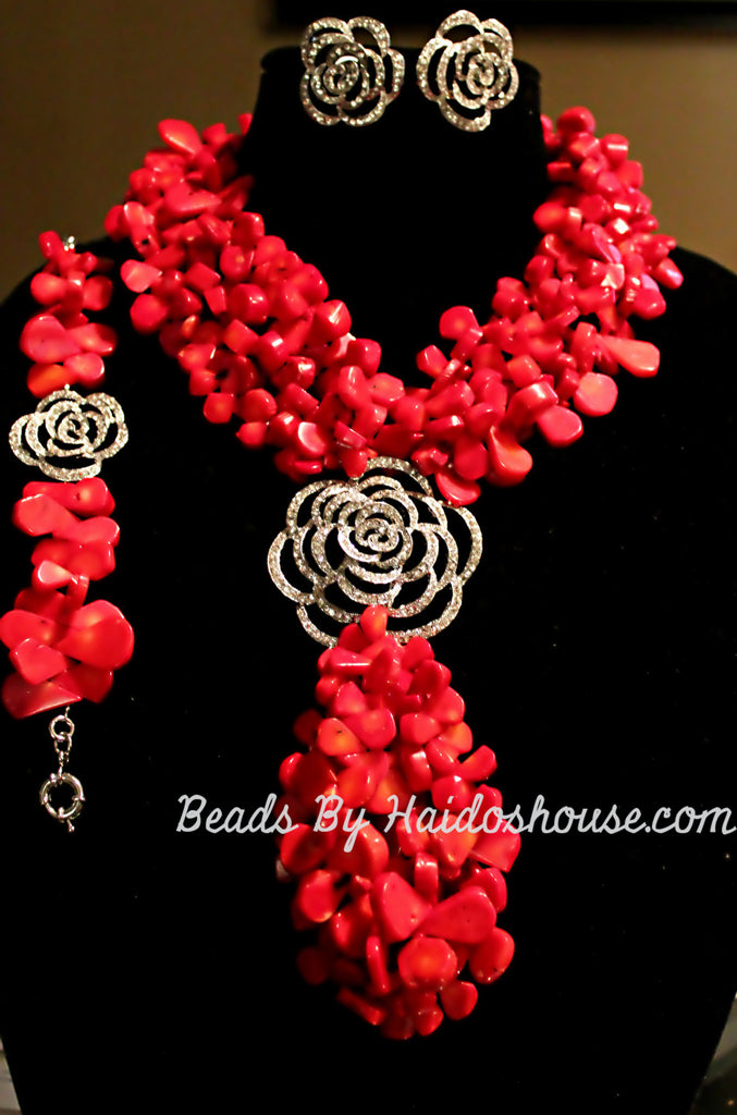 HBS 2806 - Red Coral Beads Set