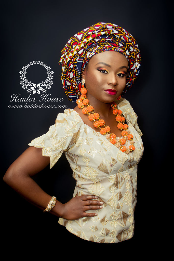 HBS 1230 - Haidos Woven Bespoke Beads Set in Orange