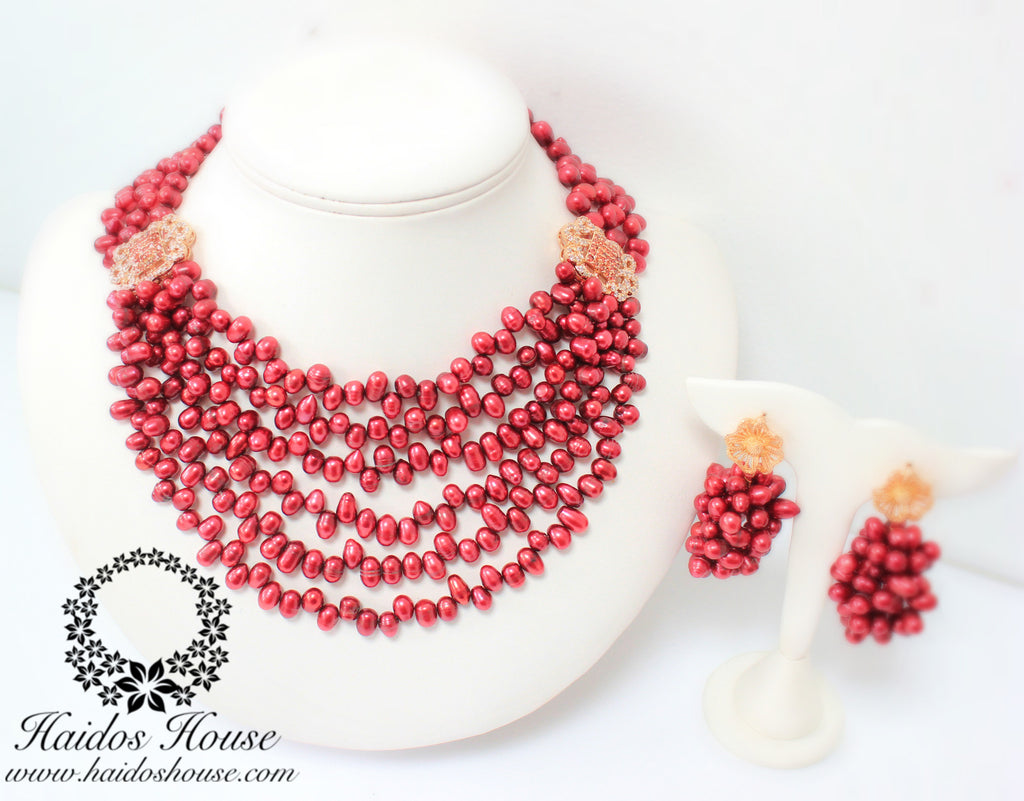 HBS 1232 - Haidos Wine Pearls Bespoke Beads Set