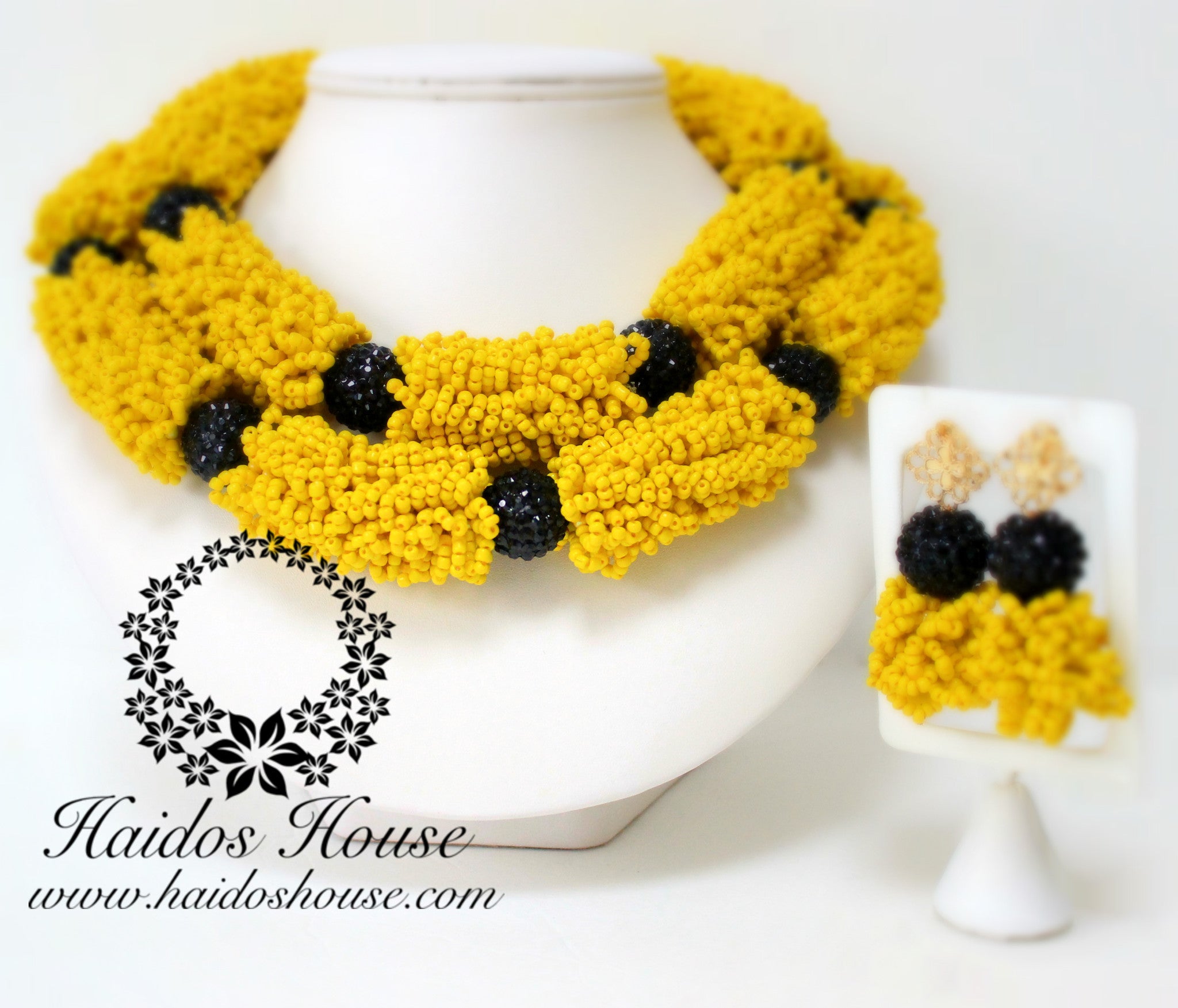 HBS 1261 - Haidos Yellow & Black "Daylor" Bespoke Beads Set